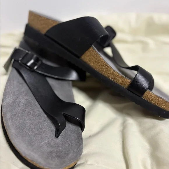 Mephisto Black Leather Slide Sandals - Picture 6 of 6